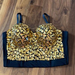 Gold rhinestone Bustiers